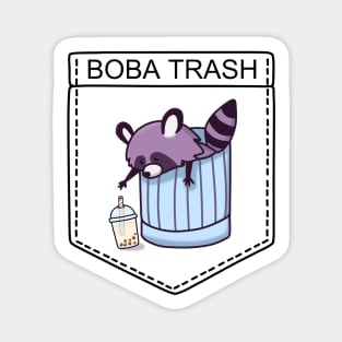 Boba Trash Racoon T-shirt Pocket Sticker